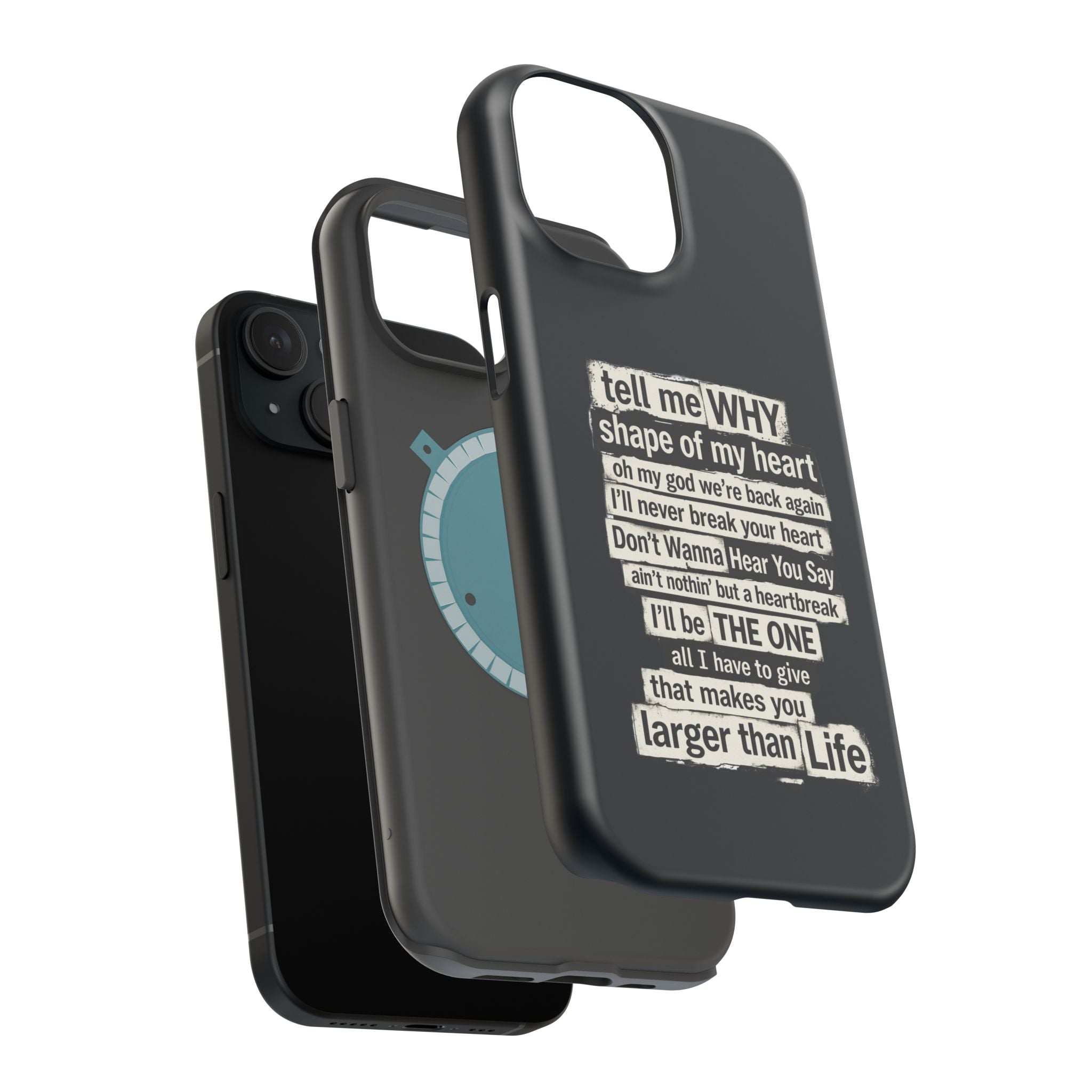 90s boy band Song Lyric Text Collage Phone Case | Magnetic Impact-Resistant Case | Gifts for Millennials