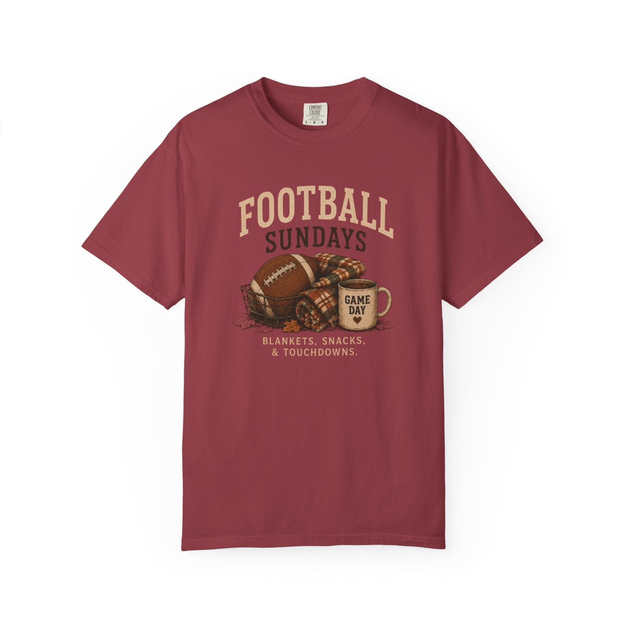Vintage Football Sundays Shirt | Comfort Colors Game Day Tee | Blankets Snacks and Touchdowns Graphic T-Shirt | Retro Fall Sports Top