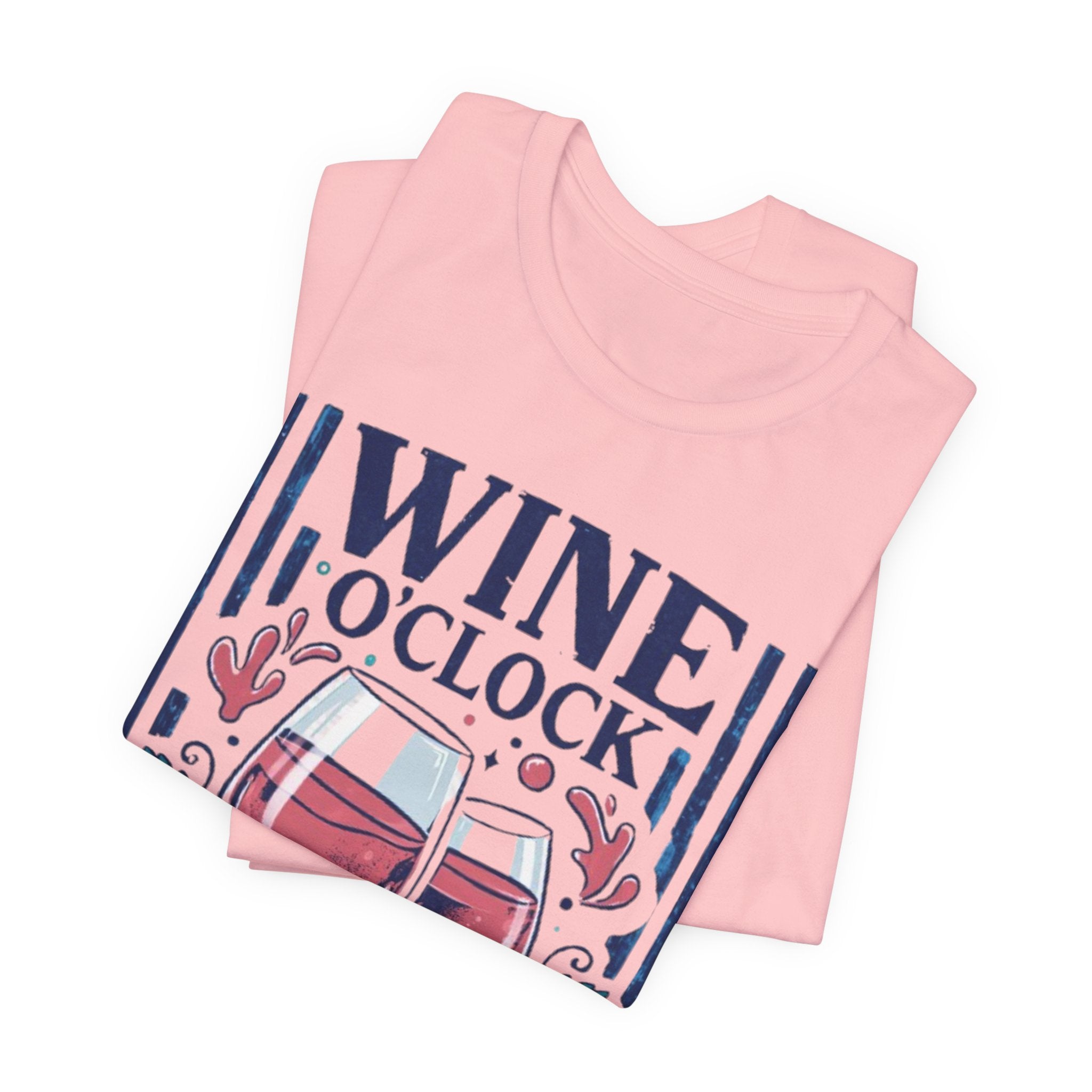 Wine O'Clock T-Shirt | Wine Glasses, Grapes, Vintage Stripes