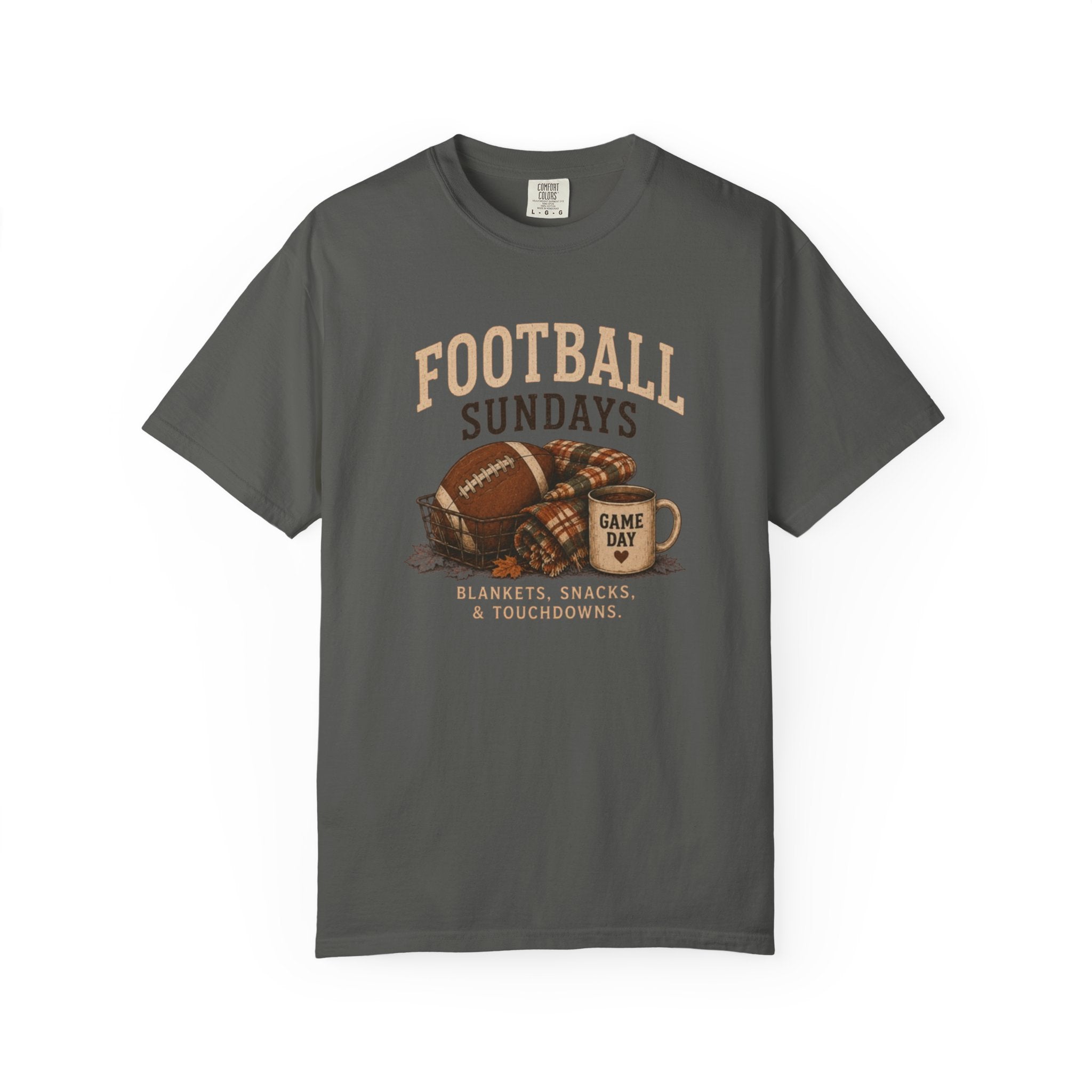 Vintage Football Sundays Shirt | Comfort Colors Game Day Tee | Blankets Snacks and Touchdowns Graphic T-Shirt | Retro Fall Sports Top