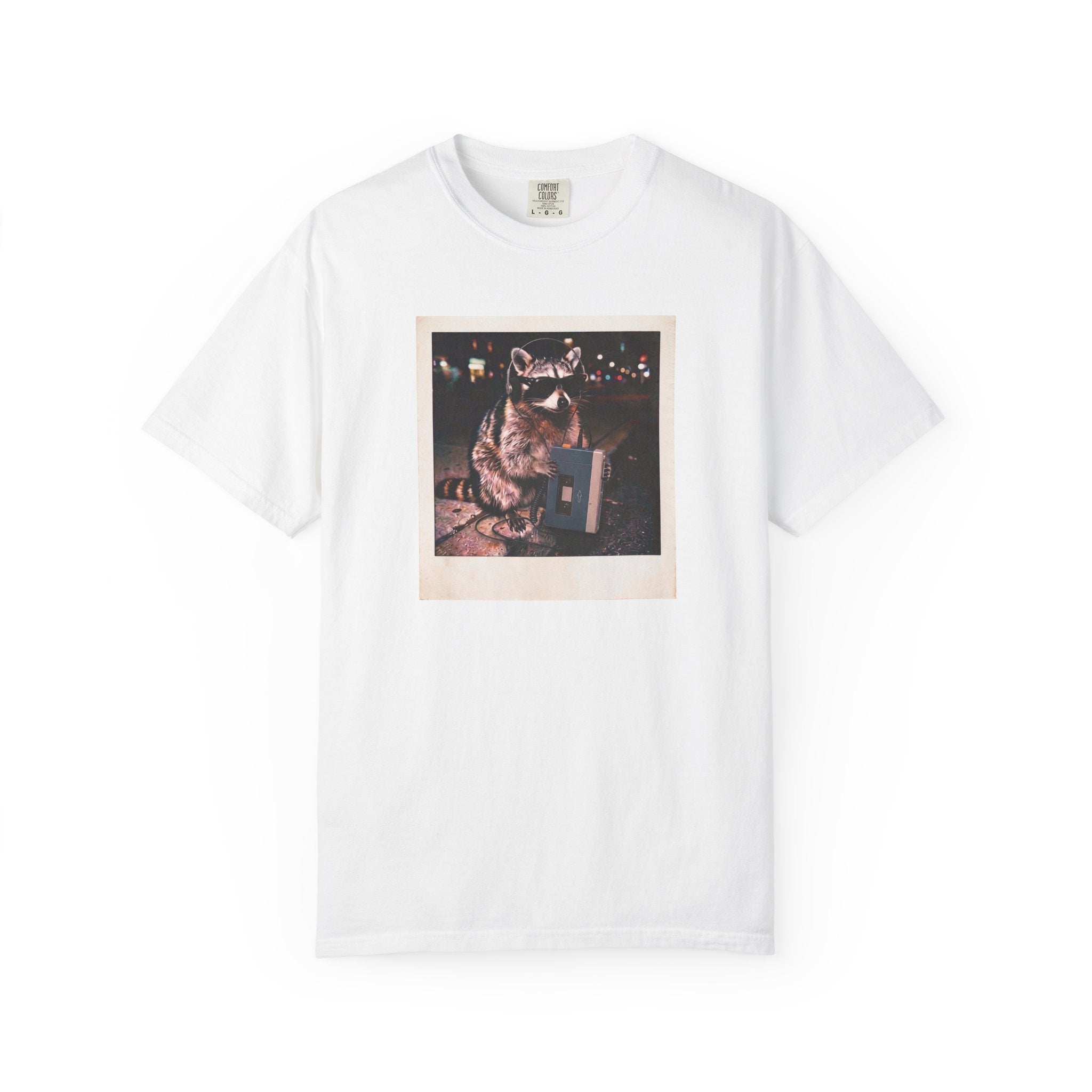 DJ Trash Panda Retro Walkman Raccoon Graphic Tee- Funny Raccoon Comfort Colors Vintage Tee