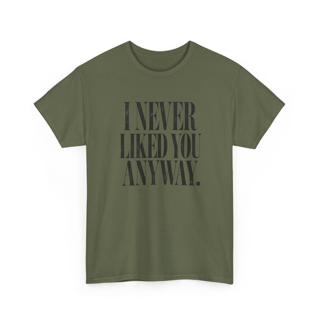I Never Liked You Anyway Graphic Tee | Funny Sarcastic Women's T-Shirt | Retro Vintage Style Statement Shirt | Millennial Humor