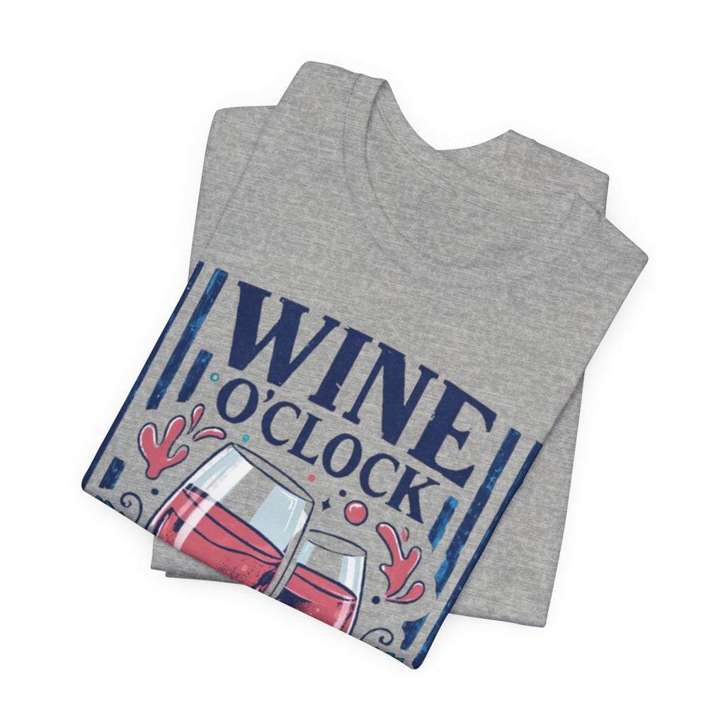Wine O'Clock T-Shirt | Wine Glasses, Grapes, Vintage Stripes