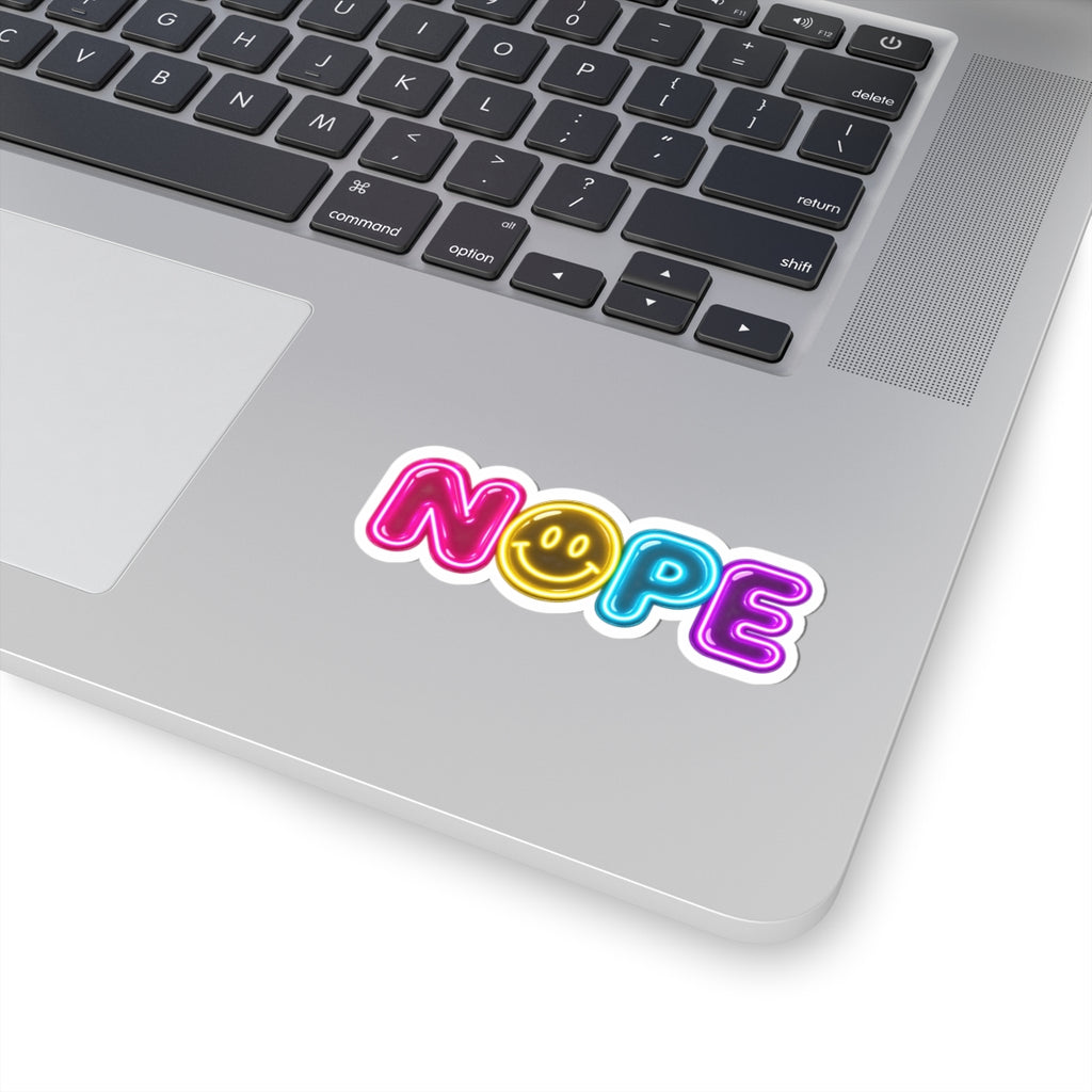 Neon NOPE smiley sticker | Retro Throwback Sticker