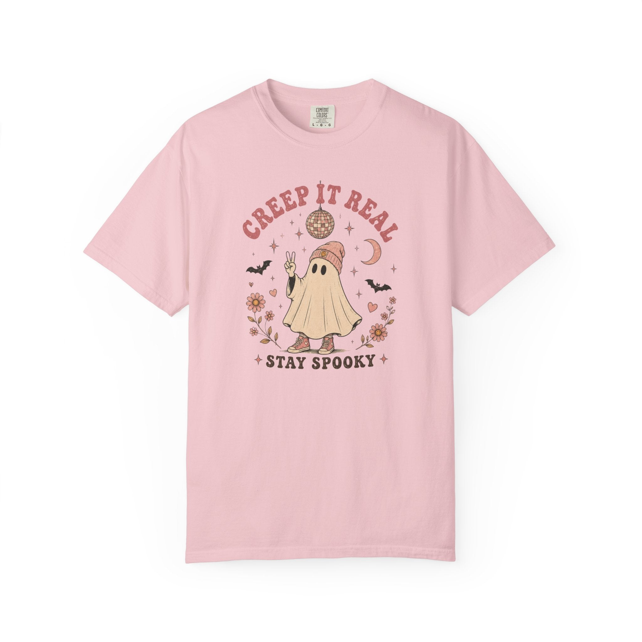 Cute Ghost Halloween Shirt | Creep It Real Retro Tee | Vintage Spooky Season Shirt | Girly Fall Graphic T-Shirt