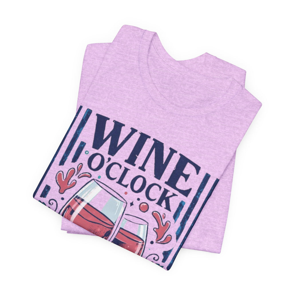Wine O'Clock T-Shirt | Wine Glasses, Grapes, Vintage Stripes