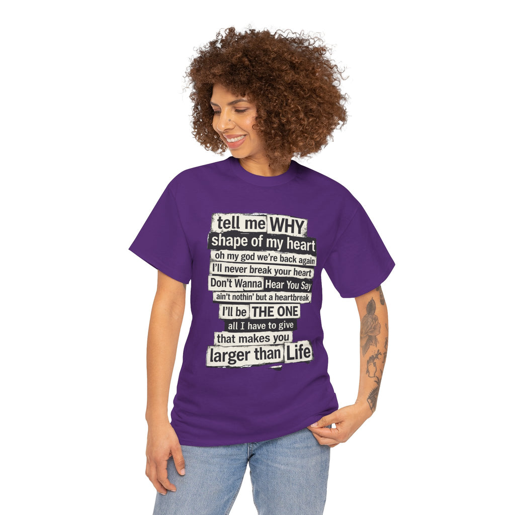 90's Boy Band Nostalgia Lyrics Tee | Concert Shirt for Vegas Sphere Residency