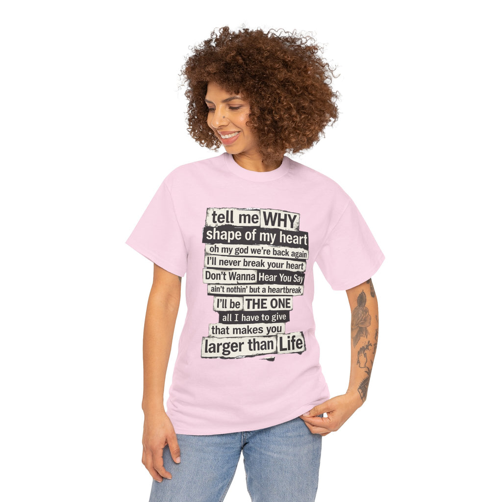 90's Boy Band Nostalgia Lyrics Tee | Concert Shirt for Vegas Sphere Residency