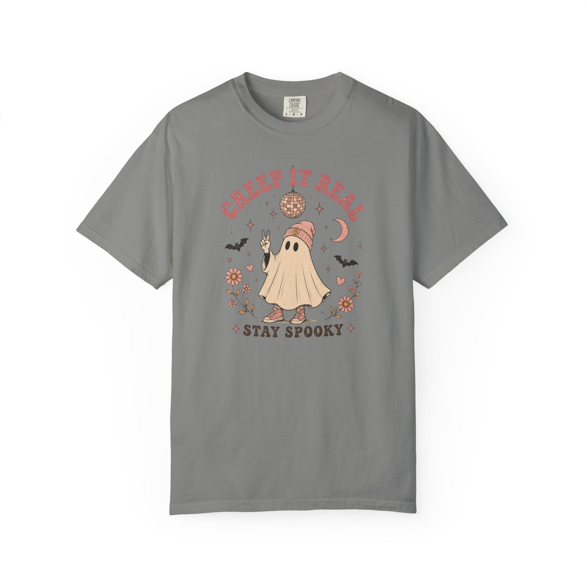Cute Ghost Halloween Shirt | Creep It Real Retro Tee | Vintage Spooky Season Shirt | Girly Fall Graphic T-Shirt