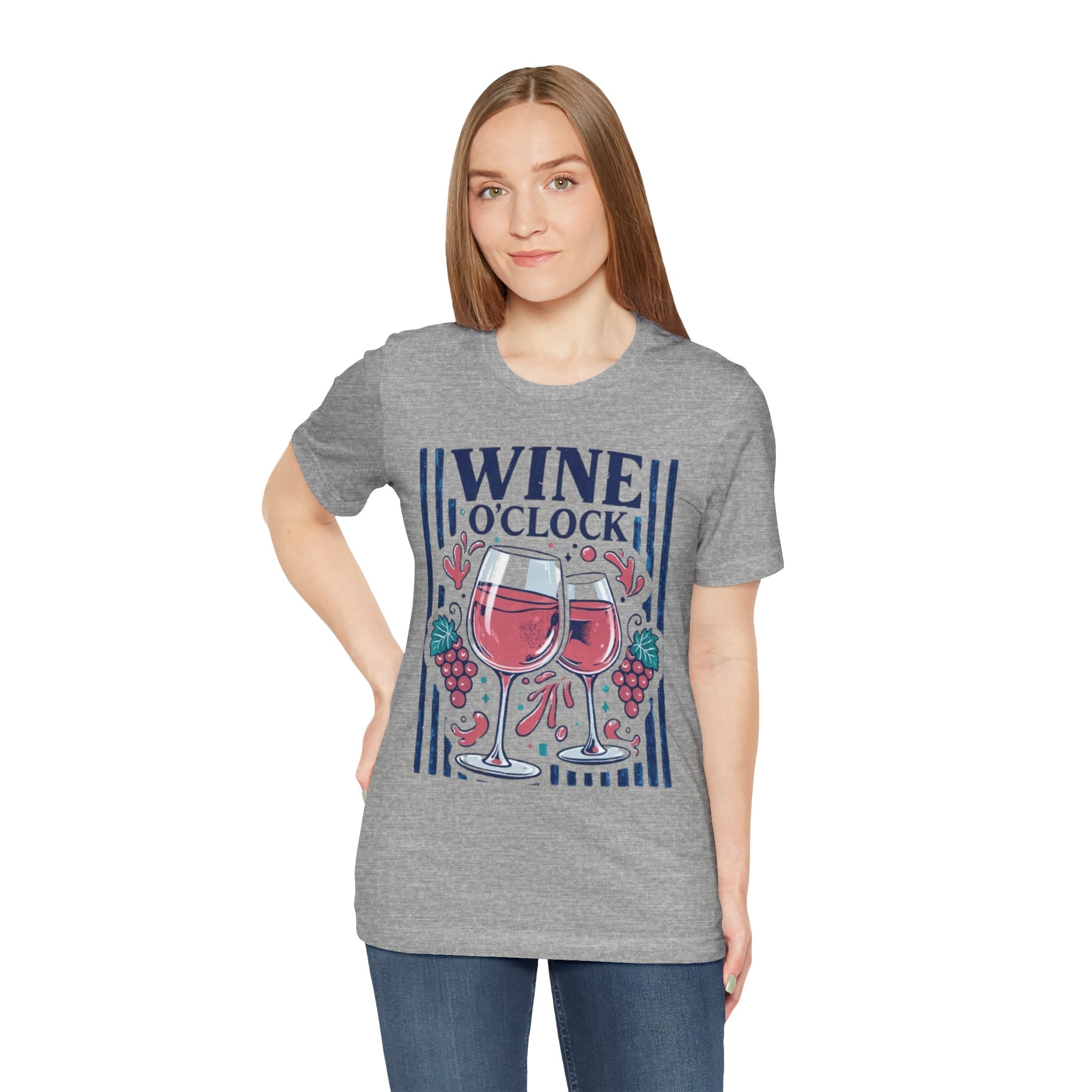 Wine O'Clock T-Shirt | Wine Glasses, Grapes, Vintage Stripes