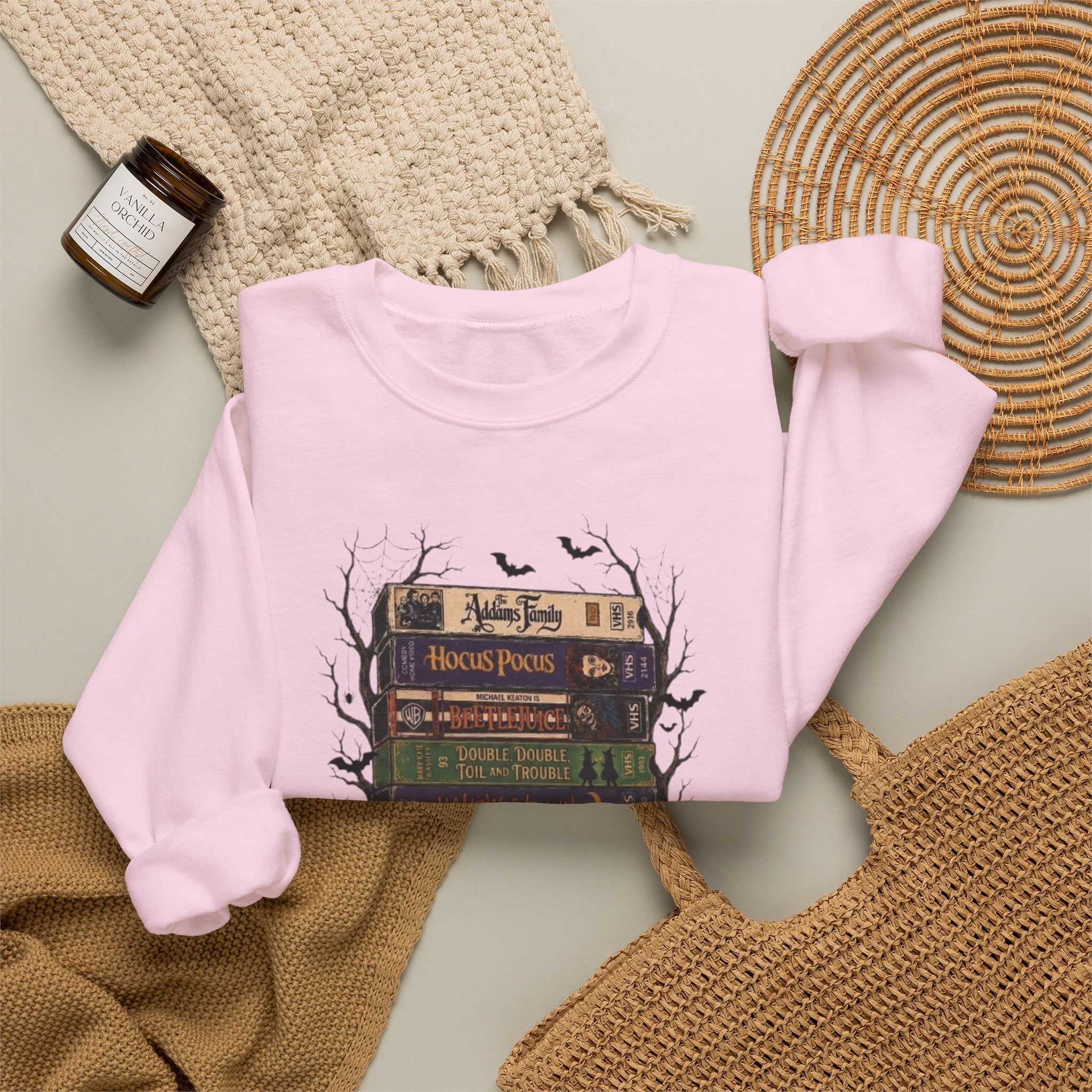 🎃 90s Fright Club VHS Tapes Sweatshirt – Vintage Halloween Crewneck
