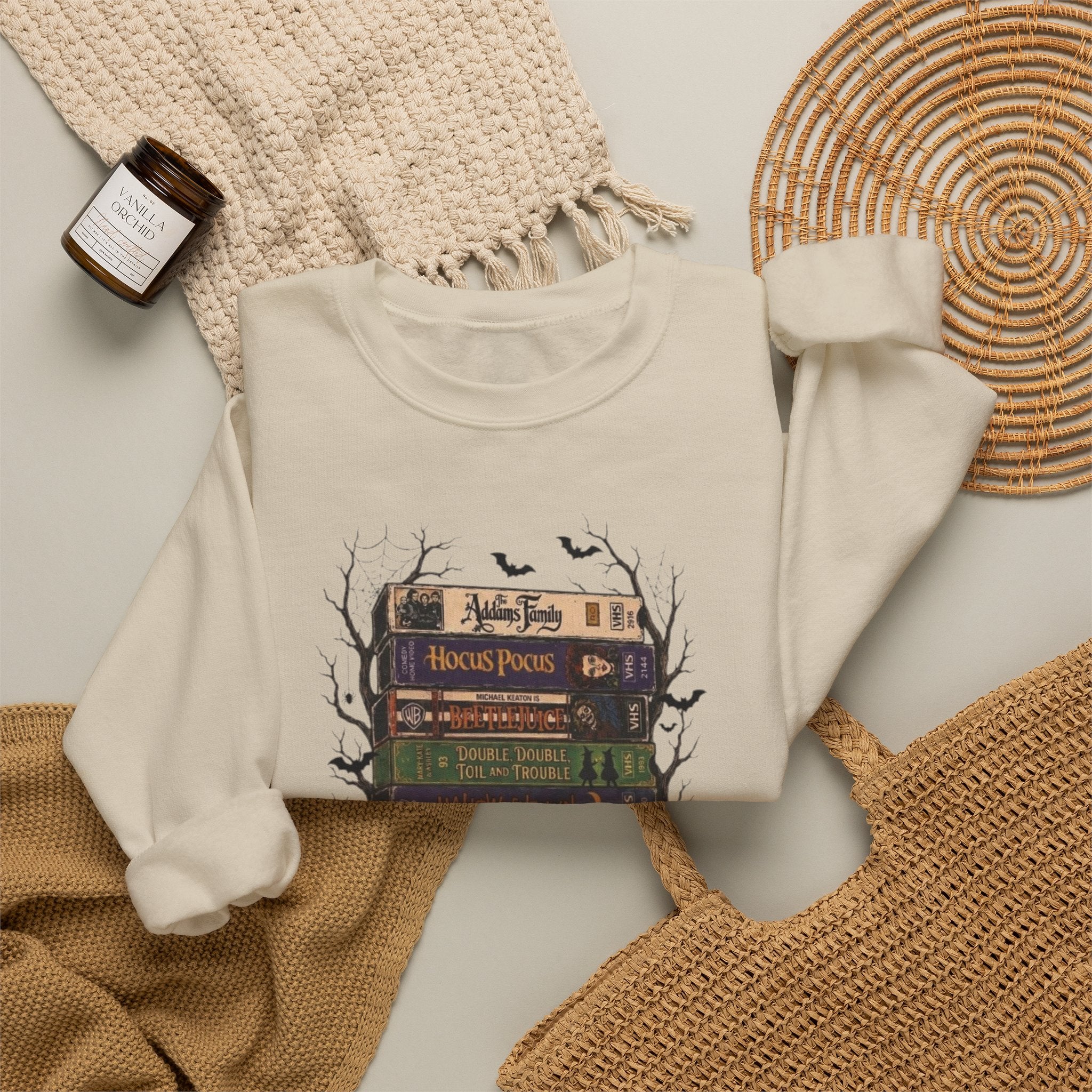 🎃 90s Fright Club VHS Tapes Sweatshirt – Vintage Halloween Crewneck