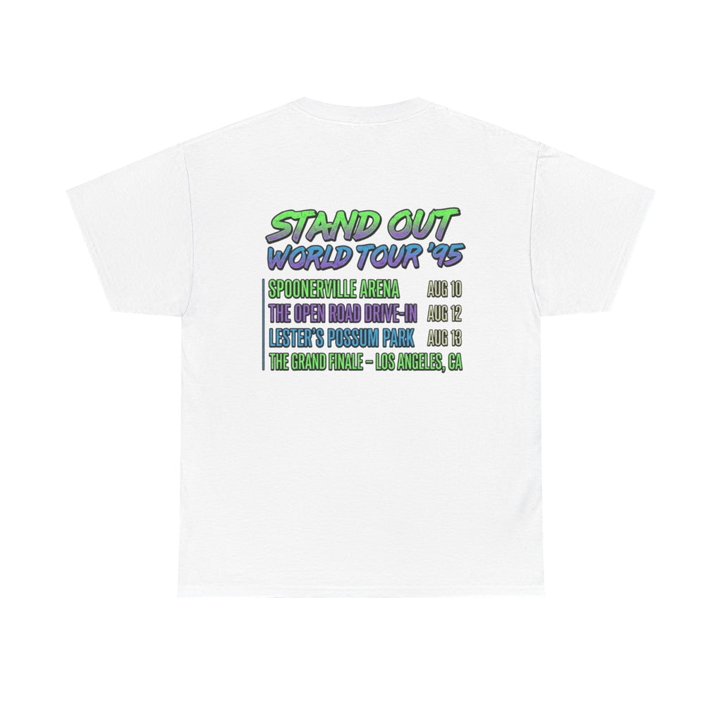90s Pop Star Concert Tee | Retro Animated World Tour T-Shirt | Y2K Streetwear Graphic Top | 1990s Nostalgia Aesthetic Casual Shirt