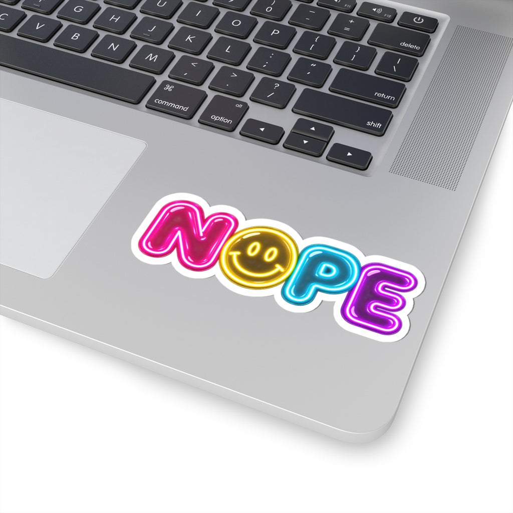Neon NOPE smiley sticker | Retro Throwback Sticker