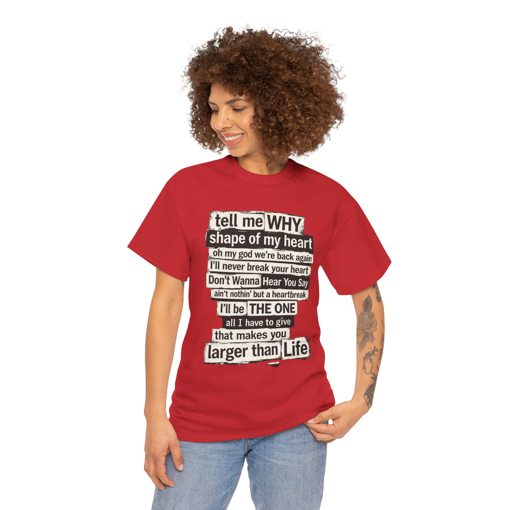 90's Boy Band Nostalgia Lyrics Tee | Concert Shirt for Vegas Sphere Residency