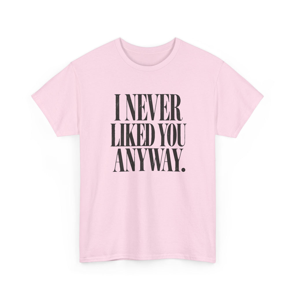 I Never Liked You Anyway Graphic Tee | Funny Sarcastic Women's T-Shirt | Retro Vintage Style Statement Shirt | Millennial Humor