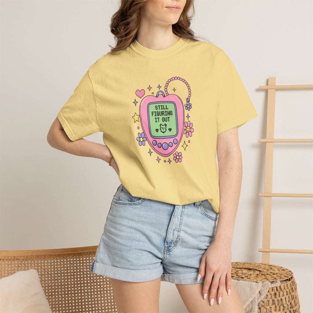 Nostalgic Digital Pet T-Shirt, Y2K Aesthetic Graphic Tee, Retro 90s Pixel Heart Shirt, Pastel Cute Unisex Graphic T-Shirt, Daily Reminder Top