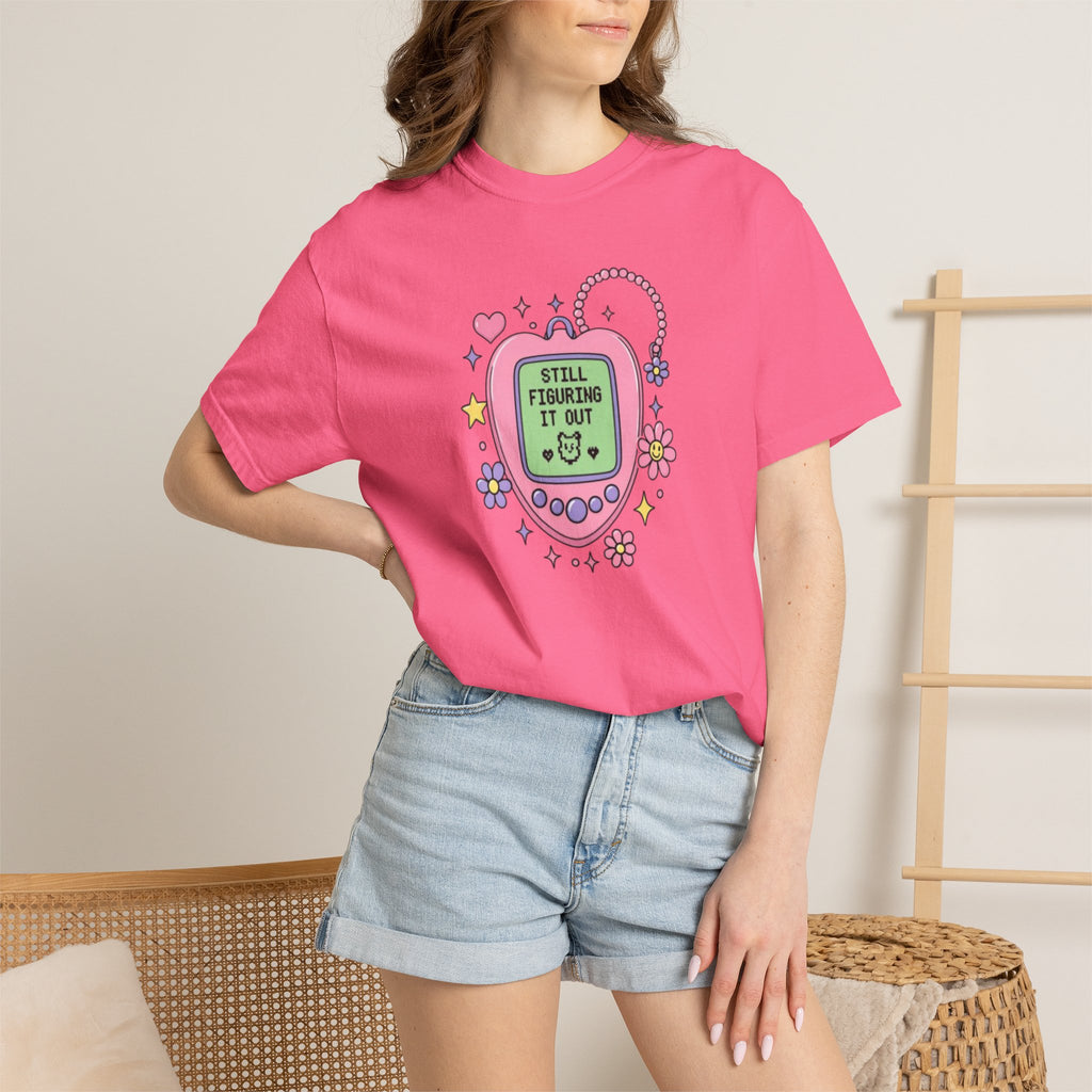 Nostalgic Digital Pet T-Shirt, Y2K Aesthetic Graphic Tee, Retro 90s Pixel Heart Shirt, Pastel Cute Unisex Graphic T-Shirt, Daily Reminder Top