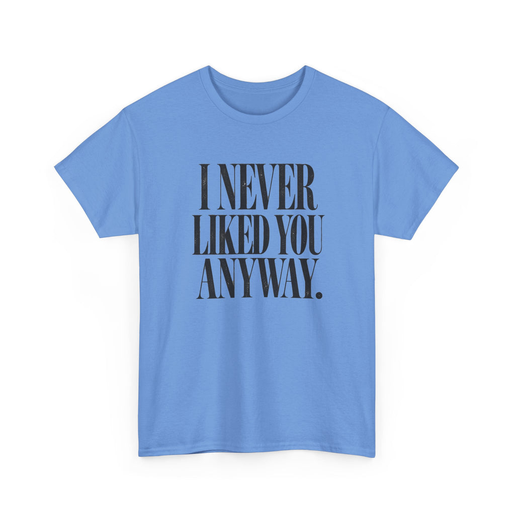 I Never Liked You Anyway Graphic Tee | Funny Sarcastic Women's T-Shirt | Retro Vintage Style Statement Shirt | Millennial Humor