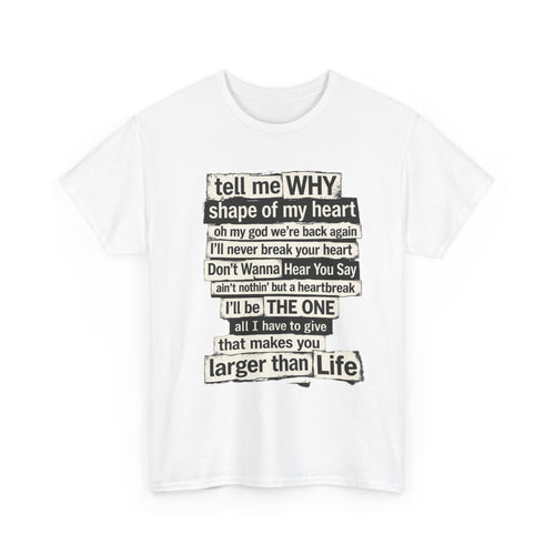 90's Boy Band Nostalgia Lyrics Tee | Concert Shirt for Vegas Sphere Residency