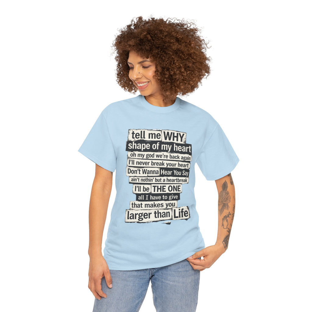 90's Boy Band Nostalgia Lyrics Tee | Concert Shirt for Vegas Sphere Residency