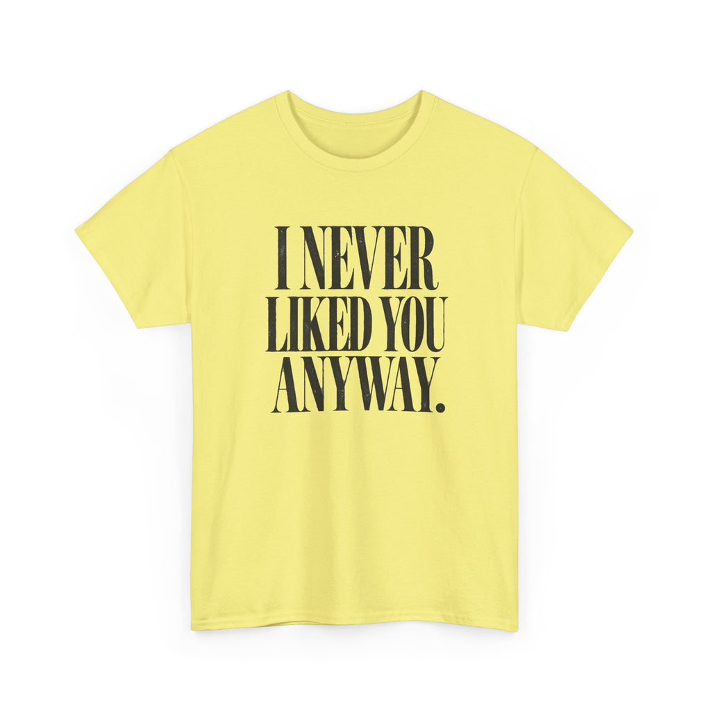 I Never Liked You Anyway Graphic Tee | Funny Sarcastic Women's T-Shirt | Retro Vintage Style Statement Shirt | Millennial Humor