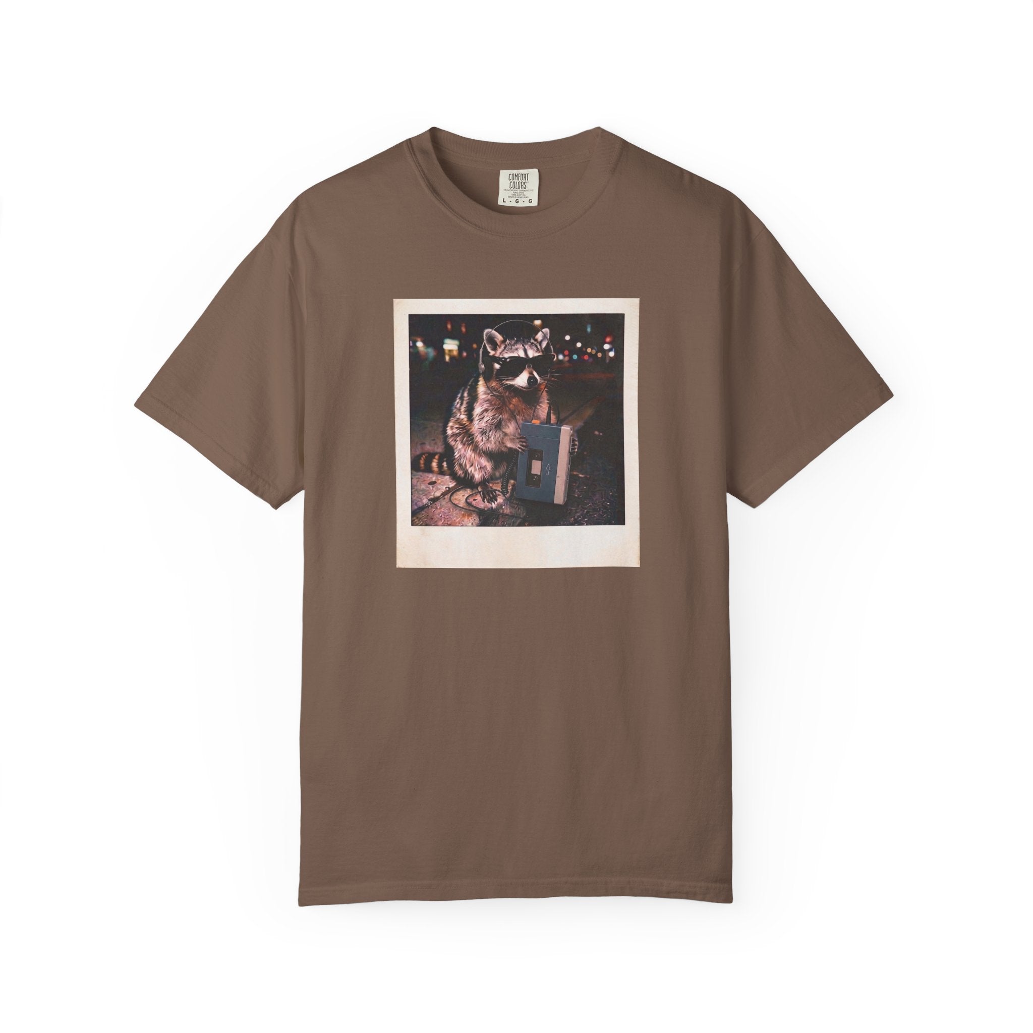DJ Trash Panda Retro Walkman Raccoon Graphic Tee- Funny Raccoon Comfort Colors Vintage Tee