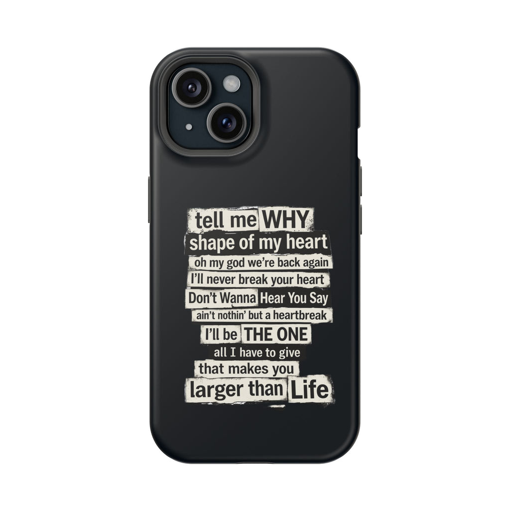 90s boy band Song Lyric Text Collage Phone Case | Magnetic Impact-Resistant Case | Gifts for Millennials