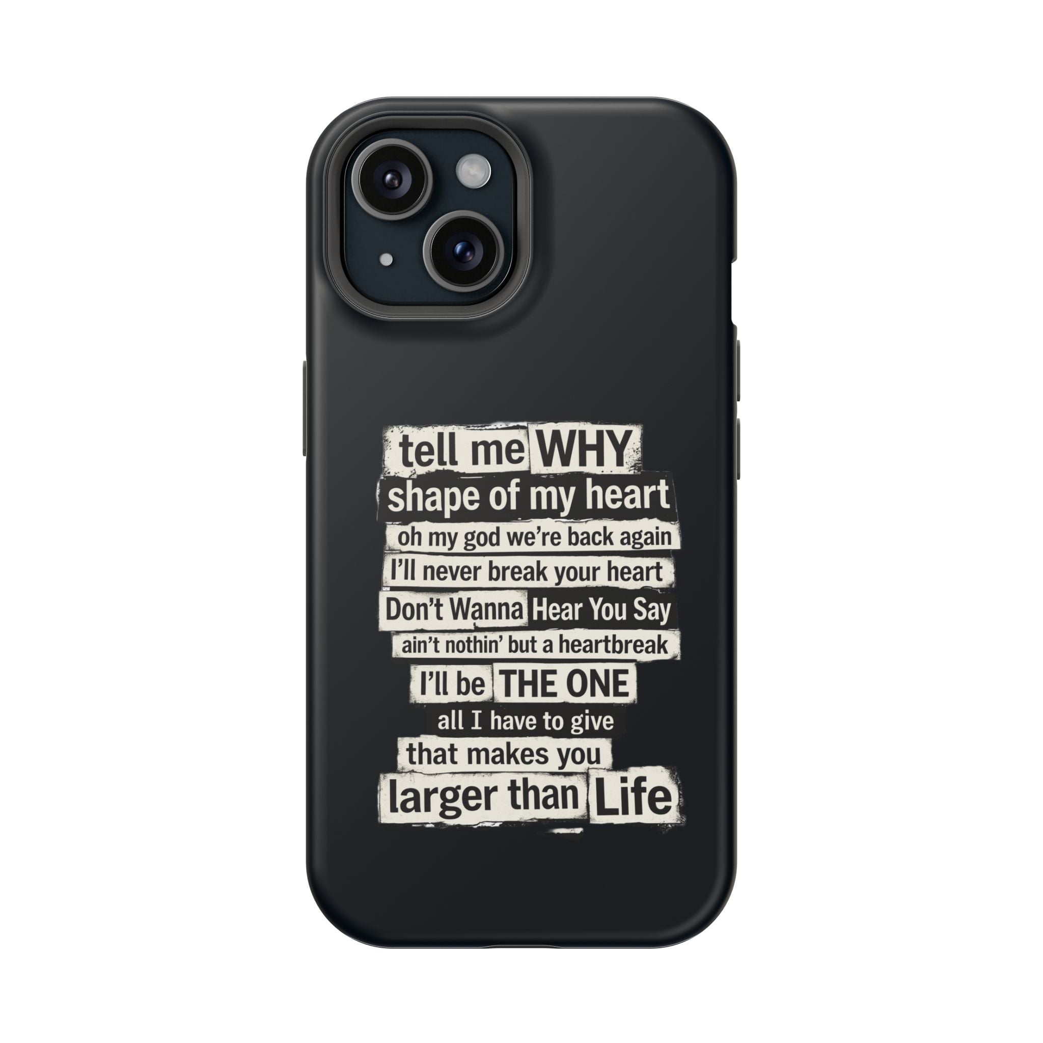 90s boy band Song Lyric Text Collage Phone Case | Magnetic Impact-Resistant Case | Gifts for Millennials
