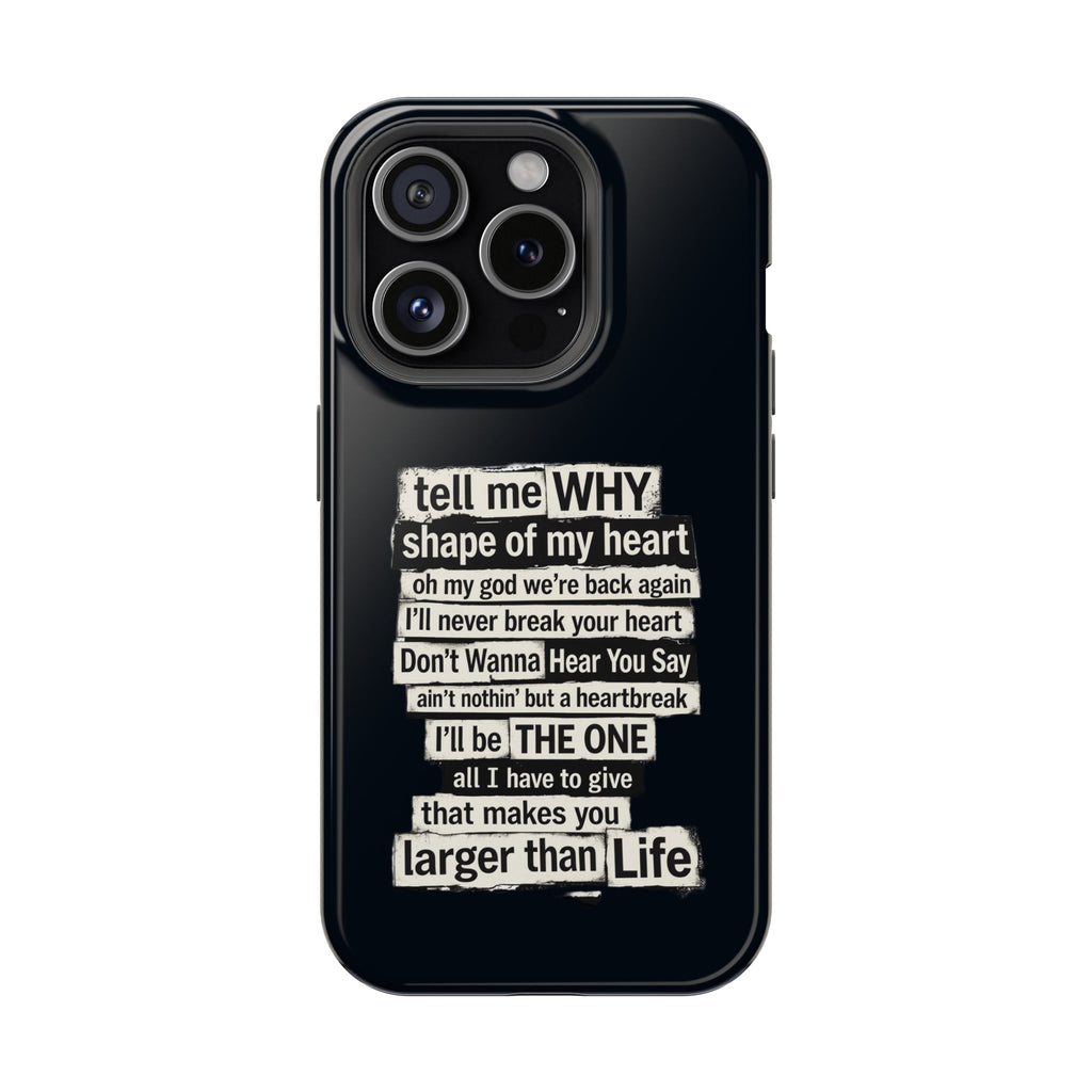 90s boy band Song Lyric Text Collage Phone Case | Magnetic Impact-Resistant Case | Gifts for Millennials